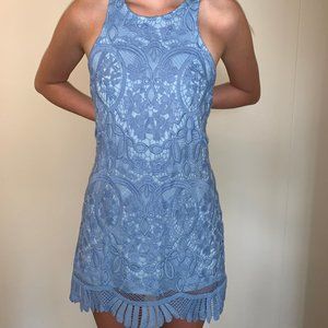 Lovers + Friends Blue Lace Dress